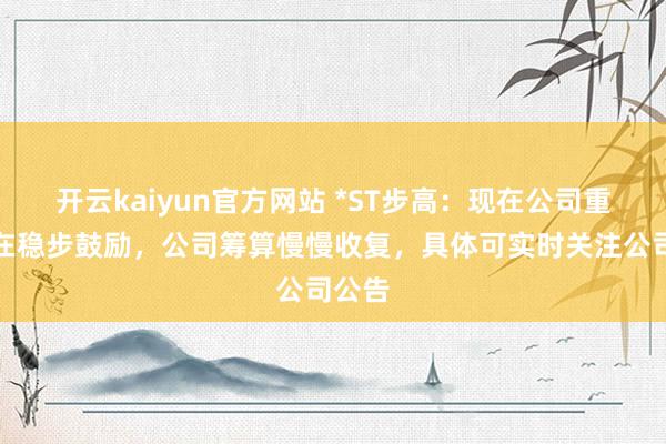 开云kaiyun官方网站 *ST步高：现在公司重整正在稳步鼓励，公司筹算慢慢收复，具体可实时关注公司公告