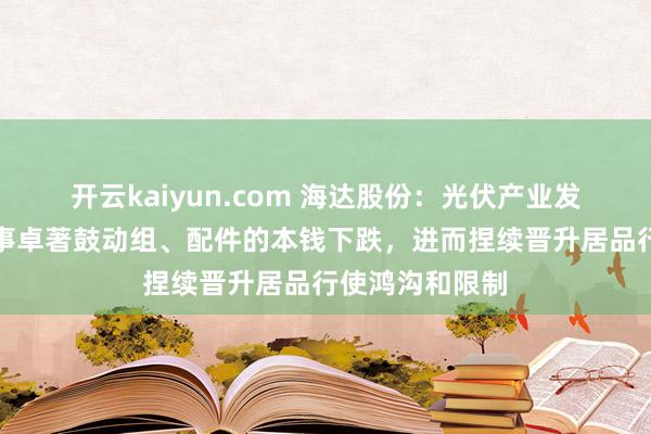 开云kaiyun.com 海达股份：光伏产业发展的中枢是本事卓著鼓动组、配件的本钱下跌，进而捏续晋升居品行使鸿沟和限制