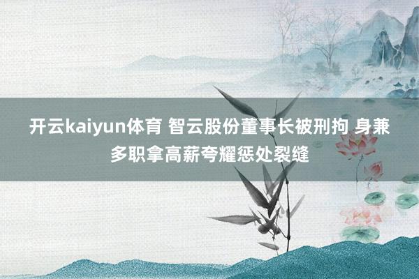 开云kaiyun体育 智云股份董事长被刑拘 身兼多职拿高薪夸耀惩处裂缝