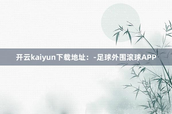 开云kaiyun下载地址：-足球外围滚球APP