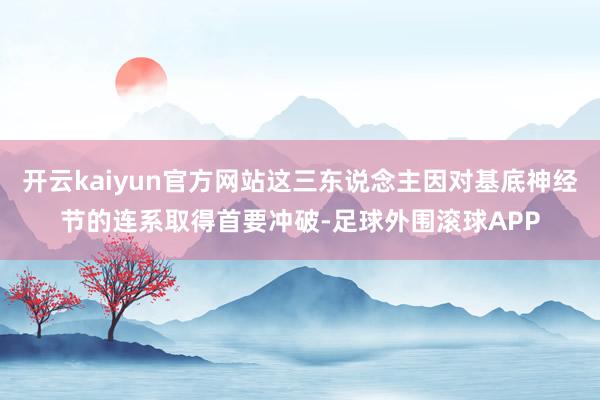 开云kaiyun官方网站这三东说念主因对基底神经节的连系取得首要冲破-足球外围滚球APP