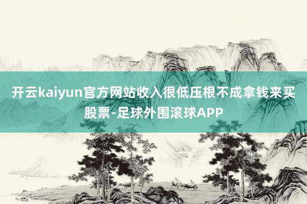 开云kaiyun官方网站收入很低压根不成拿钱来买股票-足球外围滚球APP