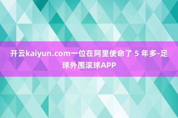 开云kaiyun.com一位在阿里使命了 5 年多-足球外围滚球APP