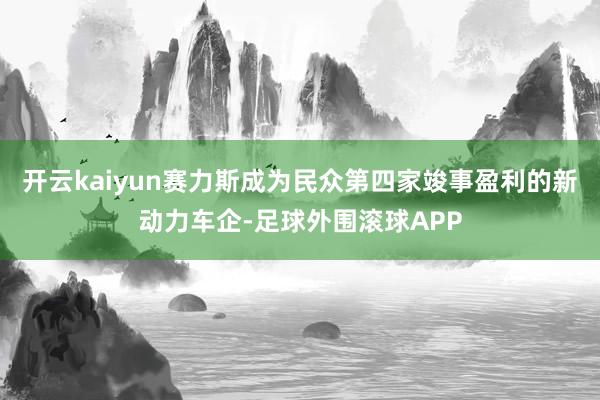 开云kaiyun赛力斯成为民众第四家竣事盈利的新动力车企-足球外围滚球APP