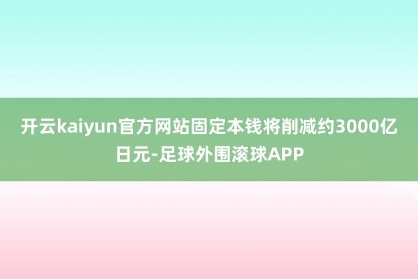 开云kaiyun官方网站固定本钱将削减约3000亿日元-足球外围滚球APP